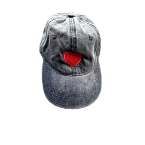 Blue Denim Dad Hat Red Heart – Valentine's Day‎ Love Y2K Coquette, NWOT